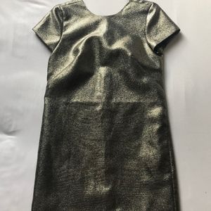 Madewell Gold Metallic Shimmer Dress Women's